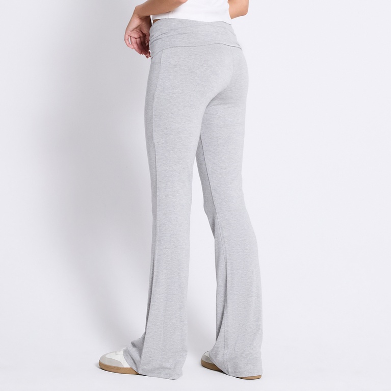 Folded yoga pants "Noelle" Grey Melange